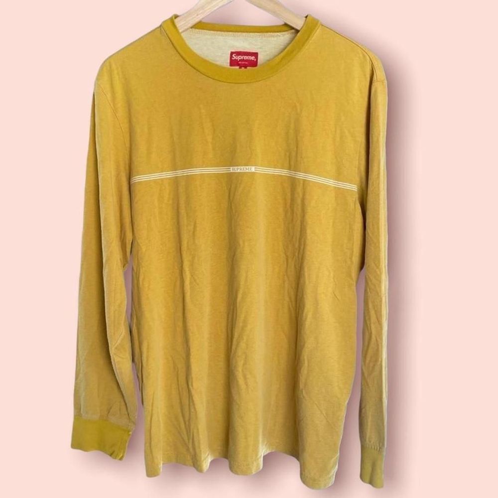 supreme yellow striped long sleeve